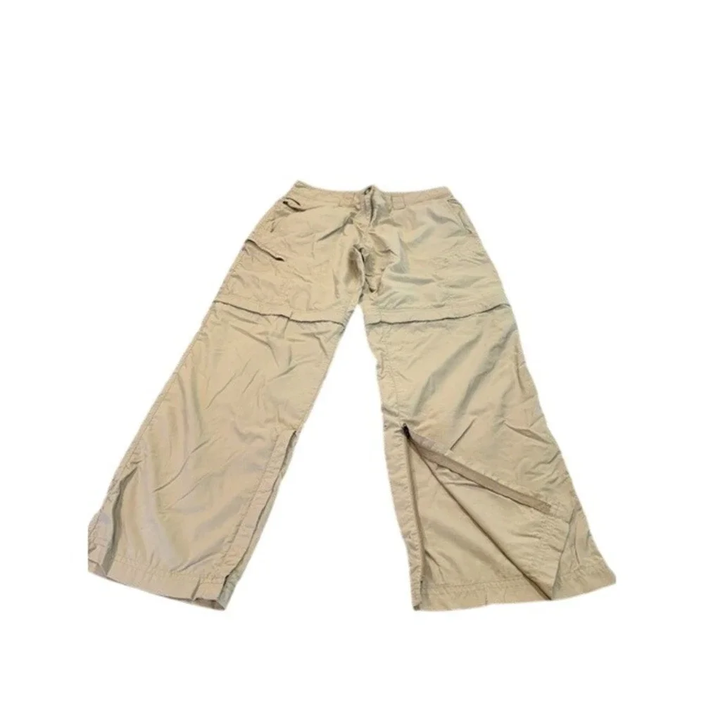 ExOfficio Insect Shield Convertible Hiking Pants Women 8 Tan Nylon Zip Off Cargo
